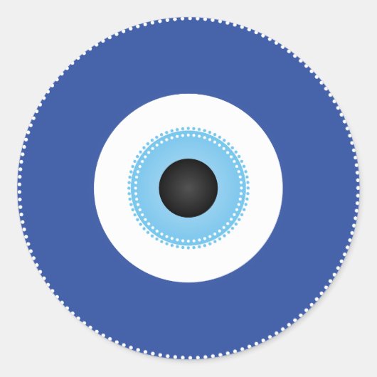 Griechisches Evil Eye Blau Runder Aufkleber (Vorderseite)