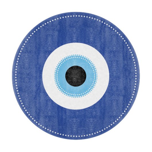 Griechisches Evil Eye Blau Schneidebrett (Vorderseite)