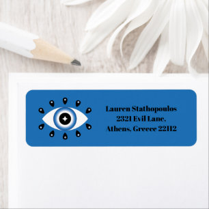 Griechisches Evil Eye Blau Schwarz-weiß