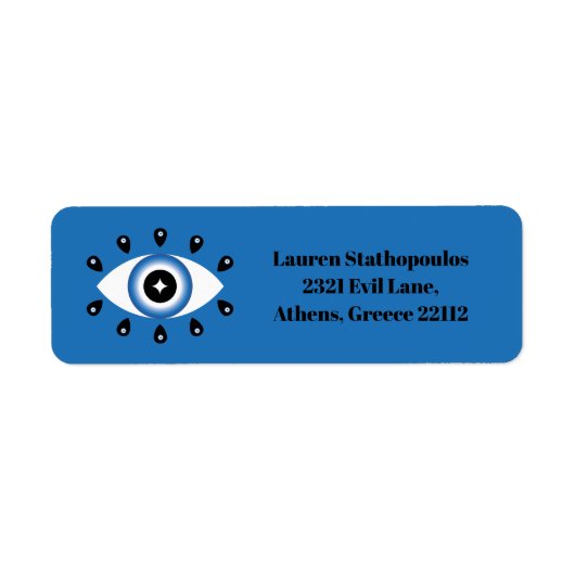 Griechisches Evil Eye Blau Schwarz-weiß (Vorne)