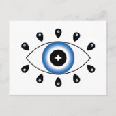 Griechisches Evil Eye Blau Schwarz-weiß Postkarte (Vorderseite)