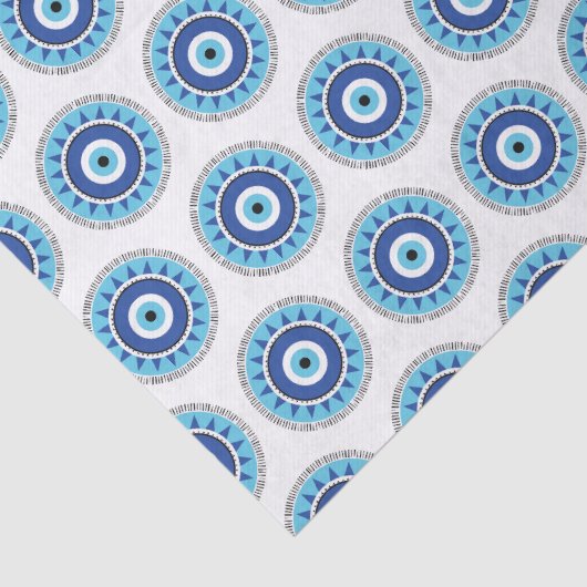 Griechisches Evil Eye Blau Seidenpapier (Detail)