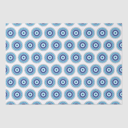 Griechisches Evil Eye Blau Seidenpapier (Vorderseite)