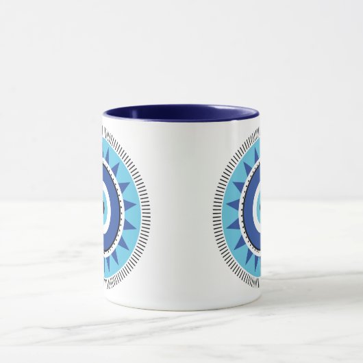 Griechisches Evil Eye Blau Tasse (Zentrum)