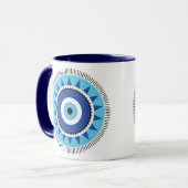 Griechisches Evil Eye Blau Tasse (Vorderseite Links)
