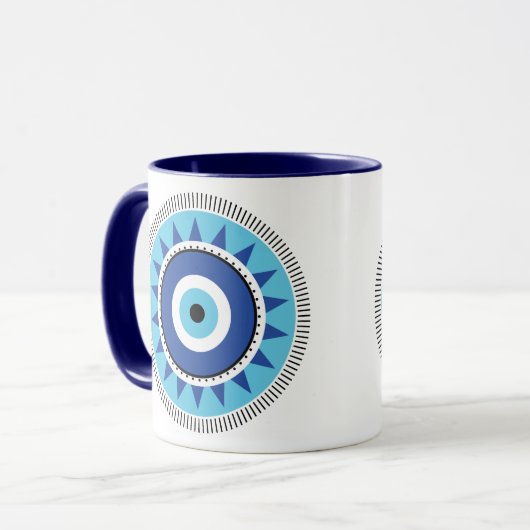 Griechisches Evil Eye Blau Tasse (Vorderseite Links)