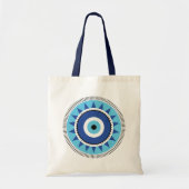Griechisches Evil Eye Blau Tragetasche (Vorne)