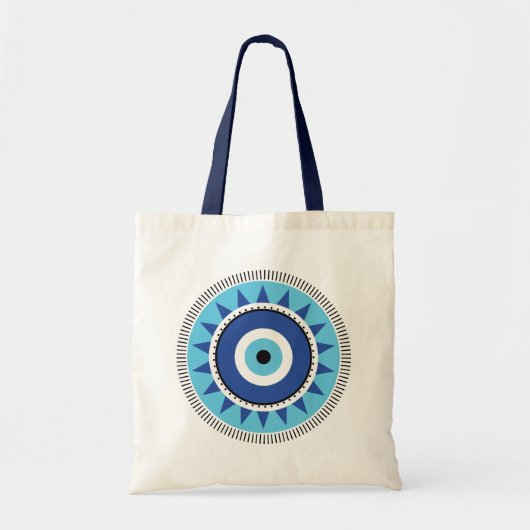 Griechisches Evil Eye Blau Tragetasche (Vorne)