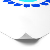 Griechisches Evil Eye Blau und Weiße Grafik Poster (Ecke)