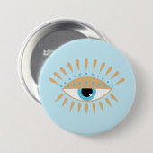 Griechisches Evil Eye Blue Button (Vorne & Hinten)