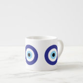 Griechisches Evil Eye Blue Mati Symbol Espressotasse (Vorderseite Rechts)