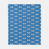 Griechisches Evil Eye Muster Blau Schwarz-weiß Fleecedecke (Vorderseite)