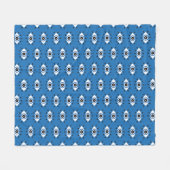 Griechisches Evil Eye Muster Blau Schwarz-weiß Fleecedecke (Vorderseite (Horizontal))