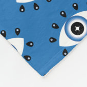 Griechisches Evil Eye Muster Blau Schwarz-weiß Fleecedecke (Ecke)