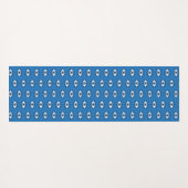 Griechisches Evil Eye Muster Blau Schwarz-weiß Yogamatte (Rückseite (Horizontal))