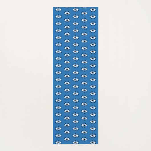 Griechisches Evil Eye Muster Blau Schwarz-weiß Yogamatte (Rückseite)