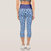 Griechisches Evil Eye Muster Capri Leggings (Rückseite)