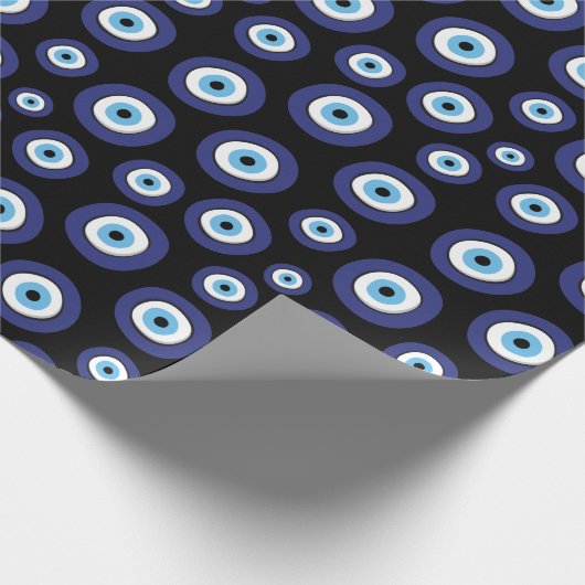 Griechisches Evil Eye Muster Geschenkpapier (Ecke)