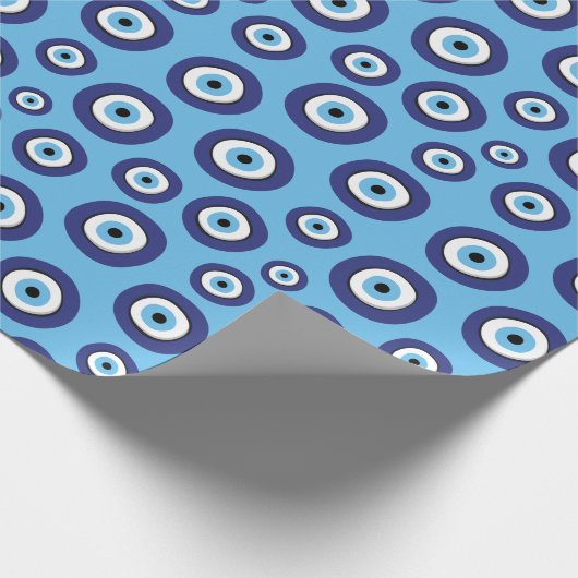 Griechisches Evil Eye Muster Geschenkpapier (Ecke)