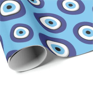 Griechisches Evil Eye Muster Geschenkpapier