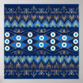 Griechisches Evil Eye Ornament Poster (Vorne)