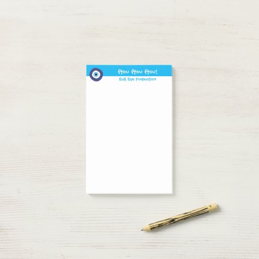 Griechisches Evil Post-it Klebezettel (Auf Schreibtisch)