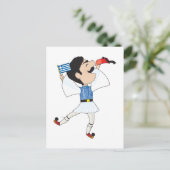 Griechisches Evzone tanzt unter Flagge Postkarte (Stehend Vorderseite)