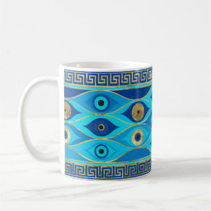 Griechisches Eye und griechisches Schlüsselorname Kaffeetasse