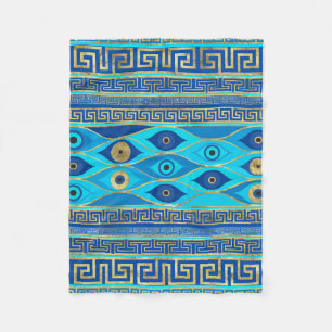 Griechisches Eye und griechisches Schlüsselornamen Fleecedecke