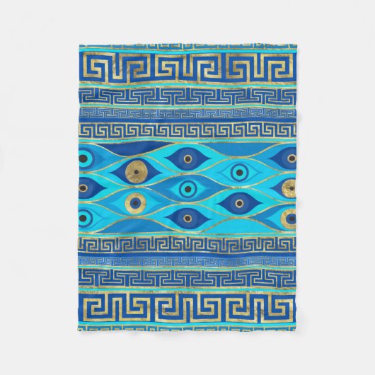 Griechisches Eye und griechisches Schlüsselornamen Fleecedecke (Vorderseite)