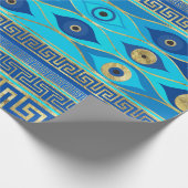 Griechisches Eye und griechisches Schlüsselornamen Geschenkpapier (Ecke)