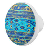 Griechisches Eye und griechisches Schlüsselornamen Keramikknauf (Rechts)