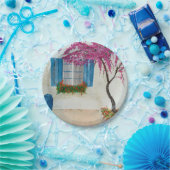 Griechisches Fenster Pappteller (Party)