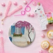 Griechisches Fenster Pappteller (Party)