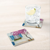 Griechisches Fenster   Rechteckiger Pappuntersetzer (Vor Ort)