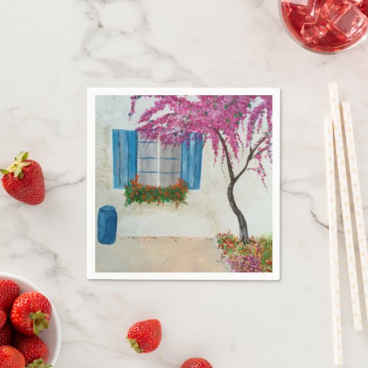 Griechisches Fenster Serviette (Beispiel)