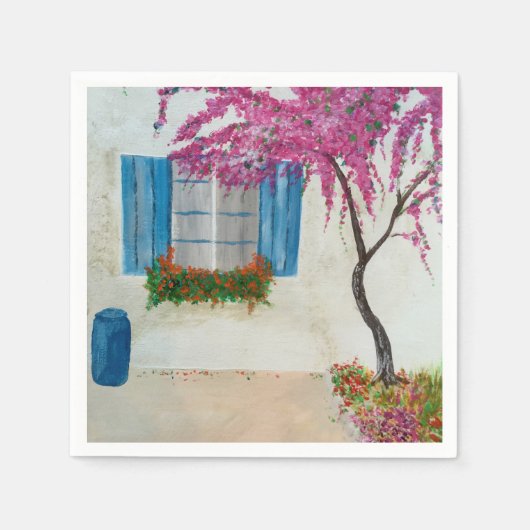 Griechisches Fenster Serviette (Vorderseite)