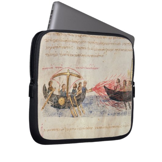 Griechisches Feuer (Pergament) Laptopschutzhülle (Vorne Rechts)