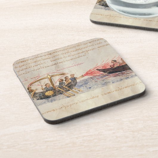 Griechisches Feuer (Pergament) Untersetzer (Linke Seite)