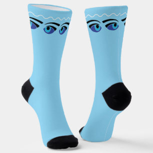 Griechisches Fischerboot Schutzaugen Blau Socken