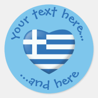 Griechisches Flag Runder Aufkleber