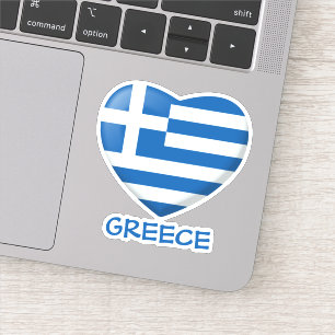 Griechisches Flaggenherz Aufkleber