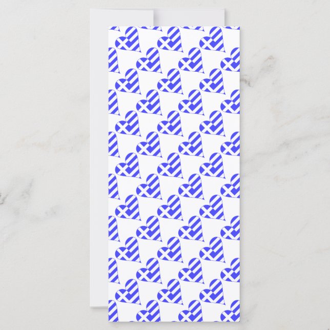 Griechisches Flaggenherz Funky Tiled (Vorderseite)