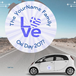 Griechisches Flaggenherz in blauer LIEBE Auto Magnet