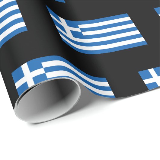 Griechisches Flaggenmuster Geschenkpapier (Rolleneckpunkt)