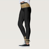 Griechisches Grundgold für schwarze Athletik Leggings (Links)