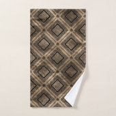 Griechisches Hauptmuster Schwarz und Gold Badhandtuch Set (Handtuch)