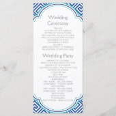 Griechisches Hauptmuster und Hochzeitsprogramm mit Programm (Rückseite)