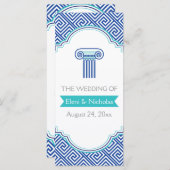 Griechisches Hauptmuster und Hochzeitsprogramm mit Programm (Vorne/Hinten)