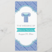 Griechisches Hauptmuster und Hochzeitsprogramm mit Programm (Vorderseite)